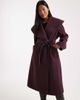Miss Selfridge Petite Miss Selfridge Petite formal wrap coat in plum-Purple - 4