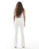 Miss Selfridge Petite Miss Selfridge Petite heart pocket flare jeans in ecru wash-White - 2