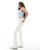 Miss Selfridge Petite Miss Selfridge Petite heart pocket flare jeans in ecru wash-White - 3