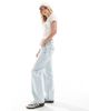Miss Selfridge Petite Miss Selfridge Petite heart pocket straight leg jeans in ice bleach wash-Blue - 3