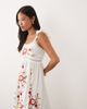 Miss Selfridge Petite Miss Selfridge Petite lace insert embroidered maxi dress in white - 3