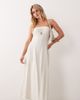 Miss Selfridge Petite Miss Selfridge Petite linen blend bandeau maxi dress in stone-Neutral - 1