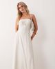 Miss Selfridge Petite Miss Selfridge Petite linen blend bandeau maxi dress in stone-Neutral - 3