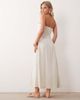 Miss Selfridge Petite Miss Selfridge Petite linen blend bandeau maxi dress in stone-Neutral - 4
