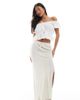 Miss Selfridge Petite Miss Selfridge Petite linen blend bias maxi skirt in stone-Neutral - 1