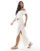 Miss Selfridge Petite Miss Selfridge Petite linen blend bias maxi skirt in stone-Neutral - 2