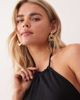 Miss Selfridge Petite Miss Selfridge Petite linen blend halter neck midaxi dress in black - 4