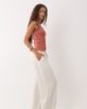 Miss Selfridge Petite Miss Selfridge Petite linen blend pull on pants in ivory-Neutral - 1