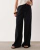 Miss Selfridge Petite Miss Selfridge Petite linen blend wide leg pants in black - 3