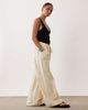 Miss Selfridge Petite Miss Selfridge Petite linen blend wide leg pants in ivory-White - 2