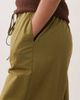 Miss Selfridge Petite Miss Selfridge Petite linen blend wide leg pants in olive-Green - 4