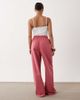 Miss Selfridge Petite Miss Selfridge Petite linen blend wide leg pants in raspberry-pink - 4