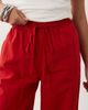 Miss Selfridge Petite Miss Selfridge Petite linen blend wide leg pants in red - 2