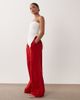 Miss Selfridge Petite Miss Selfridge Petite linen blend wide leg pants in red - 3