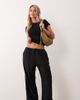 Miss Selfridge Petite Miss Selfridge Petite linen look pull-on pants in black - 1