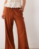 Miss Selfridge Petite Miss Selfridge Petite linen look pull-on pants in rust-Orange - 1