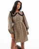 Miss Selfridge Petite Miss Selfridge Petite long sleeve collared tea dress in check-Multi - 3