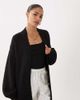 Miss Selfridge Petite Miss Selfridge Petite maxi cardigan with lace cuff detail in black - 1