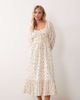 Miss Selfridge Petite Miss Selfridge Petite milkmaid maxi dress in yellow floral print-Multi - 1