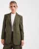 Miss Selfridge Petite Miss Selfridge Petite oversized blazer in olive-Blue - 1