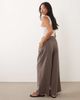 Miss Selfridge Petite Miss Selfridge Petite pinstripe pants in chocolate-Brown - 4