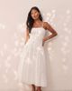 Miss Selfridge Petite Miss Selfridge Petite poplin shirred body button up maxi dress in white - 1