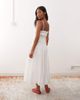 Miss Selfridge Petite Miss Selfridge Petite poplin shirred body button up maxi dress in white - 4