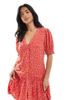 Miss Selfridge Petite Miss Selfridge Petite printed spun smock dress in red ditsy - 1