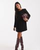 Miss Selfridge Petite Miss Selfridge Petite ruffle smock mini dress in black - 1