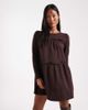 Miss Selfridge Petite Miss Selfridge Petite ruffle smock mini dress in chocolate-Red - 1