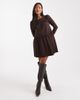 Miss Selfridge Petite Miss Selfridge Petite ruffle smock mini dress in chocolate-Red - 3