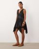 Miss Selfridge Petite Miss Selfridge Petite satin handkerchief hem mini dress with lace inserts in black - 2