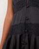 Miss Selfridge Petite Miss Selfridge Petite satin handkerchief hem mini dress with lace inserts in black - 4