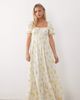 Miss Selfridge Petite Miss Selfridge Petite seersucker puff sleeve milkmaid maxi dress in light floral print-Multi - 1