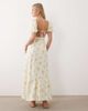 Miss Selfridge Petite Miss Selfridge Petite seersucker puff sleeve milkmaid maxi dress in light floral print-Multi - 2