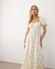 Miss Selfridge Petite Miss Selfridge Petite seersucker puff sleeve milkmaid maxi dress in light floral print-Multi - 4
