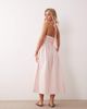 Miss Selfridge Petite Miss Selfridge Petite shirred halter maxi dress in pink stripe - 2