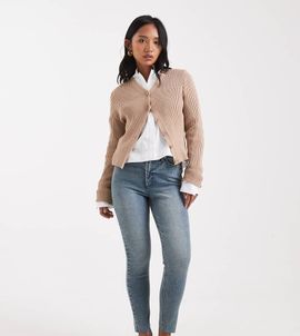 Miss Selfridge Petite Miss Selfridge Petite skinny jean in dirty wash-Blue