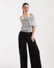 Miss Selfridge Petite Miss Selfridge Petite soft touch ribbed pants in black - 1