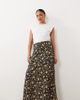 Miss Selfridge Petite Miss Selfridge Petite spun bias maxi skirt in brown floral-Multi - 1