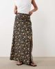Miss Selfridge Petite Miss Selfridge Petite spun bias maxi skirt in brown floral-Multi - 2