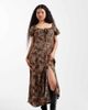Miss Selfridge Petite Miss Selfridge Petite spun midaxi dress in animal print-Multi - 1