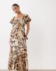 Miss Selfridge Petite Miss Selfridge Petite spun puff sleeve maxi dress in animal-Multi - 1