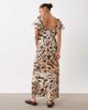 Miss Selfridge Petite Miss Selfridge Petite spun puff sleeve maxi dress in animal-Multi - 4
