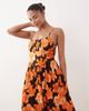 Miss Selfridge Petite Miss Selfridge Petite spun strappy maxi dress in hibiscus-Multi - 1