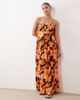 Miss Selfridge Petite Miss Selfridge Petite spun strappy maxi dress in hibiscus-Multi - 2