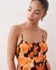 Miss Selfridge Petite Miss Selfridge Petite spun strappy maxi dress in hibiscus-Multi - 3