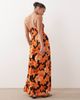 Miss Selfridge Petite Miss Selfridge Petite spun strappy maxi dress in hibiscus-Multi - 4
