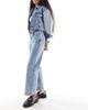 Miss Selfridge Petite Miss Selfridge Petite straight leg jean in mid wash-Blue - 3
