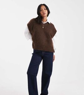 Miss Selfridge Petite Miss Selfridge Petite straight leg jeans in indigo wash-Blue